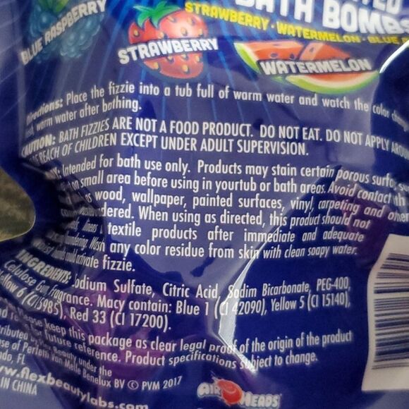 🍓 🍉 AIR HEADS 5 NEW STRAWBERRY MELON LUXURY SELF CARE BATH BOMBS NEW - Picture 6 of 7